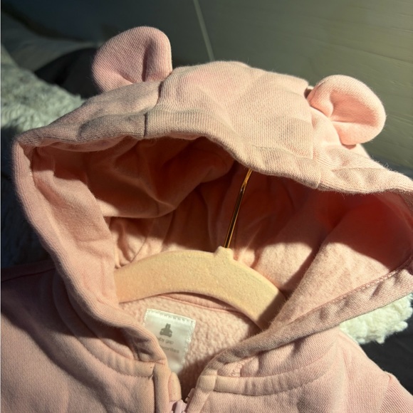 GAP Light Pink Baby Hooded Onesie - Picture 3 of 5